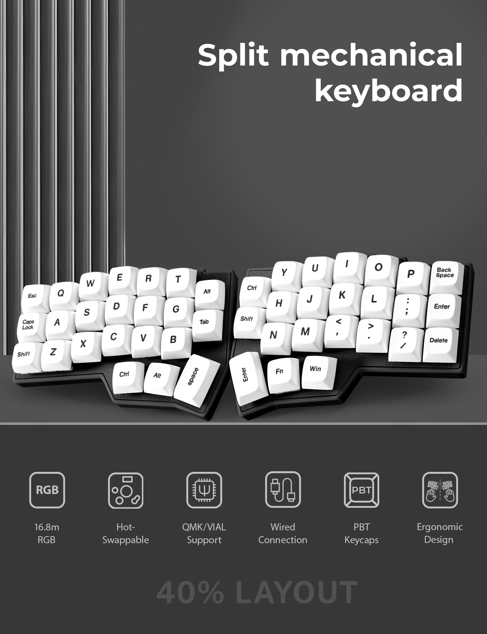 Amazon.com: YIVU Corne V4.1 Wired Split Ergonomic Mechanical